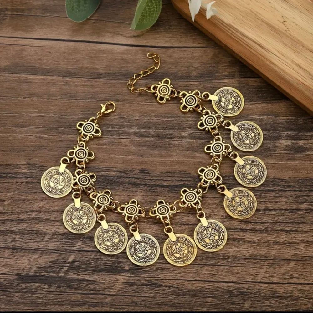 Antique Coin Charm Bracelet